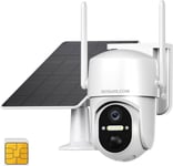 4G Lte Caméra Surveillance Extérieur Solaire Sans Fil, 2K Hd 4G Batterie Camera Avec Carte Sim, Caméra De Surveillance Sans W[J344]