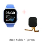 Montre Intelligente Wonlex Pour Enfants,Montre-Bracelet Intelligente,Prise En Charge De Whatsapppig Kt19pro,Android 8.0,Caméra Vidéo,Téléphone Intelligent Connecté,Gps,4g - Type Blue And Screen