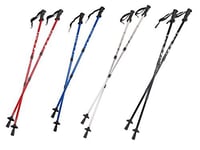 Nordic Walking Set Anti-Shock Telescopic Sticks Poles 4 Colours + Pedometer Fit (Silver)
