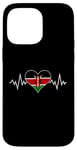 Coque pour iPhone 14 Pro Max Drapeau Kenya Vintage Heart Beat Kenya Pulse Line