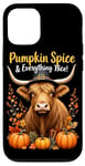 Coque pour iPhone 12/12 Pro Thanksgiving, vache des Highlands, potiron, épices et tout ce qui est bon