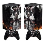 PlayVital Custom Vinyl Skins for Xbox Series X, Wrap Decal Cover Stickers for Xbox Series X Console Controller - Darkness Angel