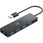 USB hubb, 4 portar Multipel USB 3.0-hubb, USB datahubb för bärbar dator med USB C- power , USB förlängare för bärbar dator med en port, Windows, Linux, Acer PC