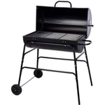 MaxxGarden Barbeque Charbon de Bois - Cylindre - Grill - Acier - Portable - 90x90 cm - Noir