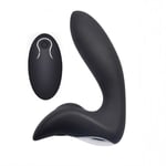 Remote Vibrating Anal Prostate Massager - 12 Intense Modes - Black - 136 x 32mm