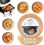 HONYAO Papier Cuisson Air Fryer 100 Pièces, 20 cm XL Rond Paper Sulfurisé pour Friteuse a Air 4,2-6,5 L, Airfryer Parchemin Accessoires compatible avec Cosori Philips Cecotec Friteuse Sans Huile