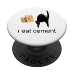 I Eat Cement Maudit Chat Drôle Curly Specific Meme PopSockets PopGrip Adhésif