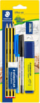 STAEDTLER 60 BK-4 Noris Office Set - Assorted Stationery Pack with 3 Graphite Pe