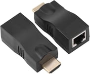 Extension Hdmi, 2X Hdmi1.4 3D 1080P 30M Vers Rj45 Répéteur De Convertisseur D'Extension De Câble Réseau, Pour 480I / P, 576I / P, 720P, 1080I / P, 1920X1200, 4K * 2K