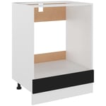 Armoire à four de Cuisine avec une étagère Moderne Meuble haut Cuisine Buffet Blanc Aggloméré Noir 60x46x81,5 cm - Inlife