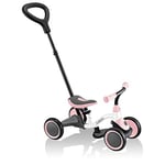 Globber Draisienne d'apprentissage 3 en 1 pour Tout-Petits - Poussez sur scène - Étape du vélo d'apprentissage à 4 Roues - Scène de Marche à 3 Roues - Convient à partir de 12 Mois (Rose Pastel)