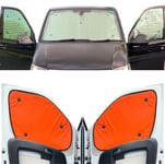 Stores Thermiques compatibles avec VW Caddy Maxi Life (2020-Date) (kit Complet + hayon) Coloration arrière Orange Tango, réversibles et Thermiques