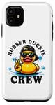 Coque pour iPhone 11 Canard en caoutchouc jaune rétro cool dans 70s 80s Funny Duck Cruise