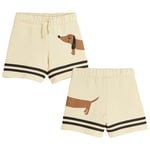 Mini Rodini Dog Stripes Sweat Shorts Beige | Beige | 92/98 cm