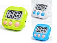 Lot de 3 minuteries à œufs, Horloge numérique avec Support Pliable et Aimant, minuteur avec Affichage LCD, chronomètre, minuterie de Cuisine pour la Cuisson, Le Sport, l'étude