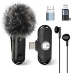 Microphone sans Fil pour iPhone/iOS/iPad/Android/USB C/PC, Microphone Professionnel pour Enregistrement, Streaming, Youtube, TikTok, Pas d'application nécessaire (Noir 1 à