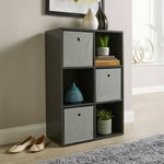 Storage Cube 6 Shelf Bookcase Wooden Display Unit Organiser Black Furniture