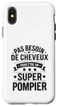 Coque pour iPhone X/XS Super Pompier Humour Cadeau Pompier Homme Chauve Pompier