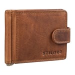 STILORD 'Lino' Portefeuille Homme avec Pince à Billets Cuir Pochette RFID Porte-Monnaie avec Protection NFC Étui Bourse Porte Carte de Crédit en Cuir Véritable, Couleur:Kara - Cognac