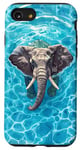 Coque pour iPhone SE (2020) / 7 / 8 Éléphant mignon dans l'eau de la piscine pour maman papa enfants