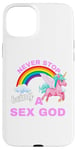 iPhone 15 Plus Fun Graphic-Never Stop Being A Sex God Case