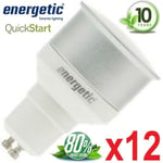 Energetic® 7w GU10 ENERGY SAVING Refflector Warm White Light Bulb Pack of 12