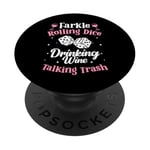 Dice Game Farkle Rolling Dice Drinking Wine PopSockets Adhesive PopGrip