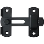 Ccykxa - Serrure de porte coulissante, loquet de porte battante avec vis pour portes, fenêtres, armoires et jardins, finition noire mate, acier