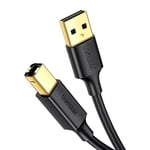 Ugreen USB-A till USB-B skrivarkabel, 480Mbps, 5m - Svart