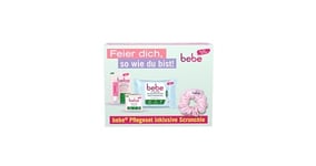 bebe Coffret cadeau de soin avec chignon - Contient un baume à lèvres rose pâle, une crème pour le visage et des lingettes de nettoyage à l'eau de coco