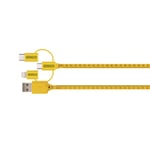 SCHWAIGER Ladekabel USB 2.0 A> 3-in-1 1 2m bedruckt MaÃŸband