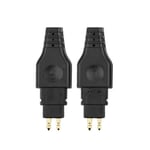 2 Pcs  Earphone Cable Pin Plug for  HD650 HD600 HD580 HD25 Black V4B33568