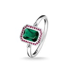 THOMAS SABO Ring Stones Red & Green silver 925 Sterling Silver TR2264-348-7-60