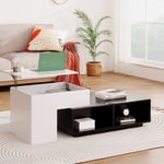 Table basse relevable - avec compartiments de rangement - Noir