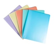 Exacompta - Réf. 88370E - Paquet de 5 protège-documents Chromaline Pastel - 30 pochettes cristal - 60 vues - pour A4 - dim 24 x 32 cm - couverture en polypro recyclé translucide - 5 couleurs assorties