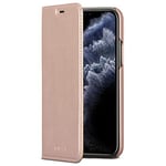 CASEZA Etui iPhone 11 Pro Rose Gold Cuir Végétalien Oslo Housse Folio à Rabat Portefeuille Livre en Simili Cuir pour iPhone 11 Pro (5,8") Originale - Ultra Mince avec Fermeture Magnétique