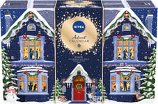 NIVEA Advent Calendar 2024, Women's Gift Set Includes Moisturiser, Face Masks,