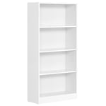 VASAGLE Bibliothèque, Étagère de Rangement 4 Niveaux, Meuble, Cube, pour Salon, Bureau, Chambre, Style Scandinave, 24 x 60 x 121,5 cm, Blanc LBC107T14