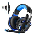 Marqueune Stéréo Casque Gaming Avec Micro Pour Ordinateur Portable, Pc, Ps4 Th734 - Bleu Et Noire