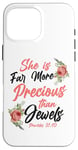 iPhone 16 Pro Max Christian Bible Verse Quote Rose Flower Proverbs 31:10 Case