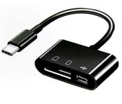 Lecteur de carte de type C vers SD,câble USB OTG,adaptateur de lecteur de carte Mini SD/TF,transfert de données pour Macbook,téléphone portable,Samsung,Huawei - Type Black