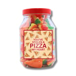 Valentines Gift Sweet Jar 'Pizza My Heart' Funny Joke Gummy Pizza Sweets 400g