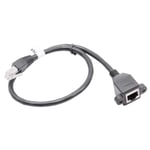 vhbw Câble d'extension LAN Ethernet Cat6 Rallonge RJ45 mâle vers femelle RJ 45 50cm avec trous de vis de montage sur panneau; noir