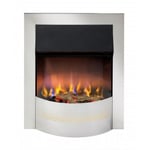 Dimplex Portree Chrome Optiflame 3D Electric Inset Fire 2kW Remote Control