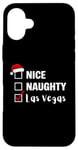 Coque pour iPhone 16 Plus Nice Naughty Las Vegas - Père Noël amusant jeu de Noël