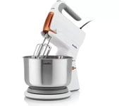 BREVILLE HeatSoft 2 in 1 VFM029 Stand Mixer - White & Stainless Steel - 400W