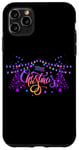 iPhone 11 Pro Max Colorful Modern Merry Christmas Purple Pink Lights Case