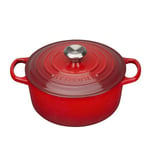 Le Creuset - Signature støpejernsgryte rund 24 cm 4,2L cerise