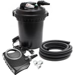 Kit complet: CPF-380 Filtre de bassin à pression jusqu'à 12000 l avec 11 Watt lampe uv, NEO3800 SuperEco pompe 3600l/h 20W, 5m Tuyau 38 mm (1 1/2),