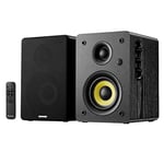 Sanyun SW206 80W Active Dual-Mode Bookshelf Speakers, 4inch Studio Monitor and HiFi Mode, Optical Coaxial TRS Aux Bluetooth 5.0 USB with 24bit DAC, for Home Music System Turntable TV PC Desktop, Black